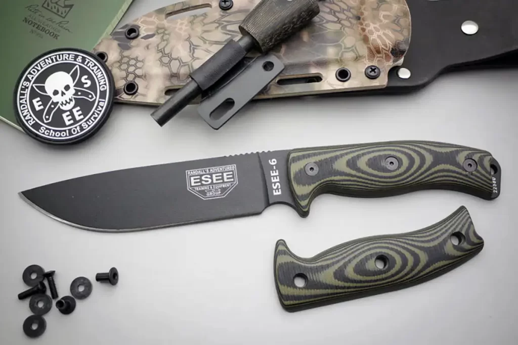 The ESEE-6 knives were designed as wilderness survival and tactical knives with superb cutting efficiency and multiple carry options