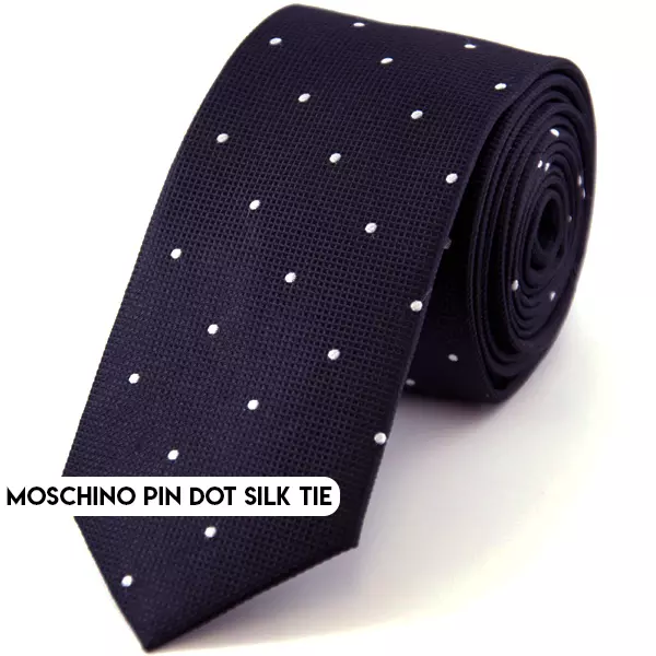 Moschino Pin Dot Silk Tie