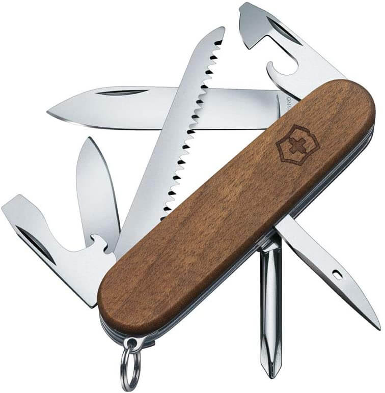 Victorinox Swiss Army Hiker Pocket Knife Multi-Tool – Walnut Wood
