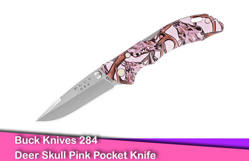 Buck Knives 284 Deer Skull Pink Pocket Knife