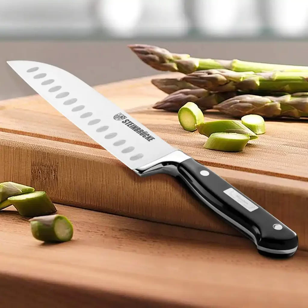 STEINBRÜCKE 7’’ Razor Sharp Santoku Knife for Kitchen