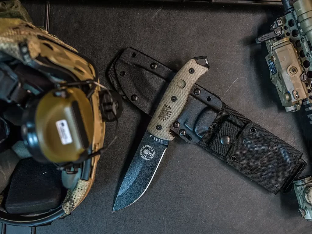 ESEE-5 was designed by military SERE instructors as a hard-use downed pilot's survival knife.