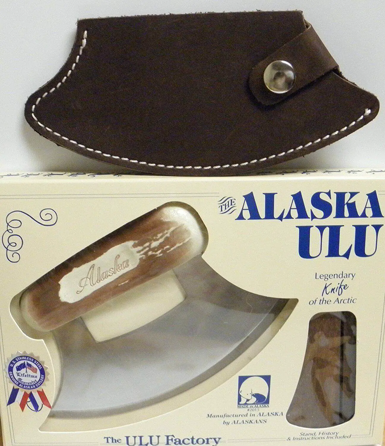 Alaskan Made Ulu with Cultured Moose Antler Handle