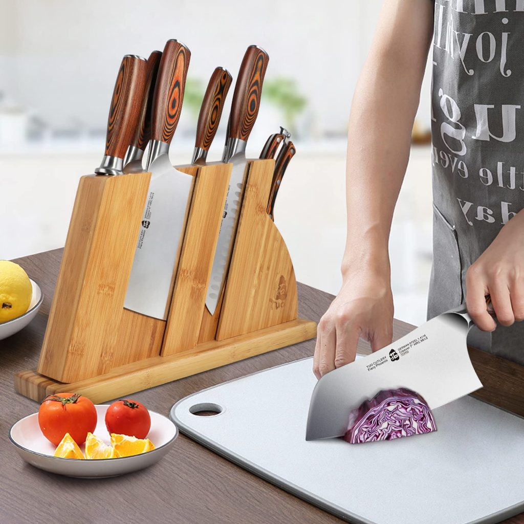 steel vs ceramic knife- TUO 8-pcs Kitchen Knife Set