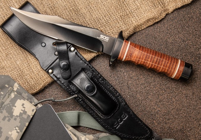 SOG Super Bowie knife with strong and durable construction for outdoor adventures.